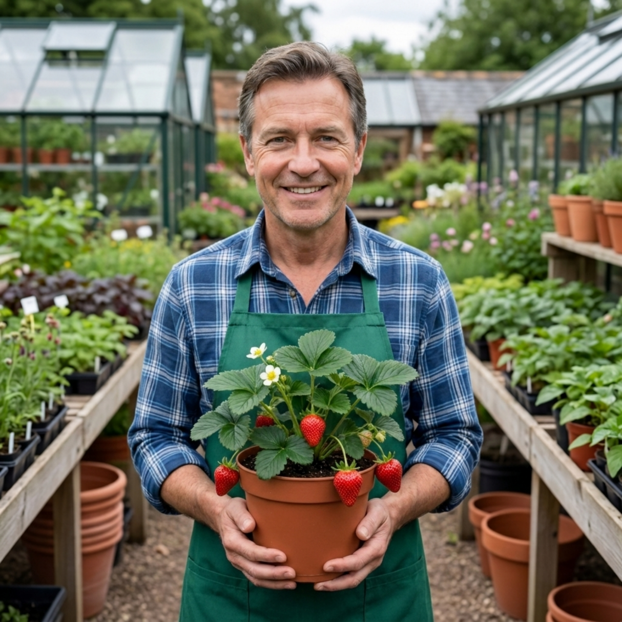 Set of 3 or 6 Large Plants - Strawberry Loran Variety, Outdoor Garden Ready, 1L - Frankton's