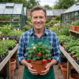 Set of 3 or 6 Large Plants - Strawberry Loran Variety, Outdoor Garden Ready, 1L - Frankton's