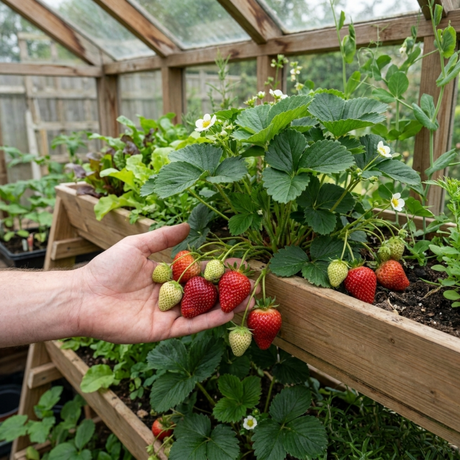 Set of 3 or 6 Large Plants - Strawberry Loran Variety, Outdoor Garden Ready, 1L - Frankton's