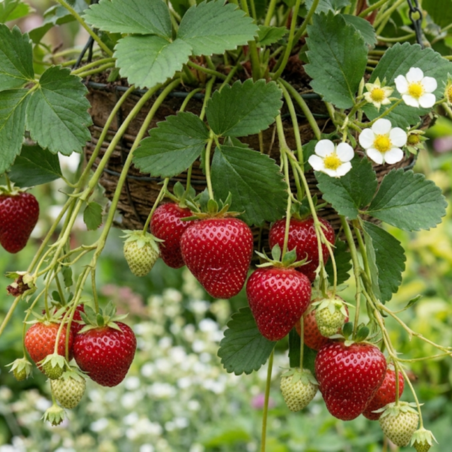 Set of 3 or 6 Large Plants - Strawberry Loran Variety, Outdoor Garden Ready, 1L - Frankton's