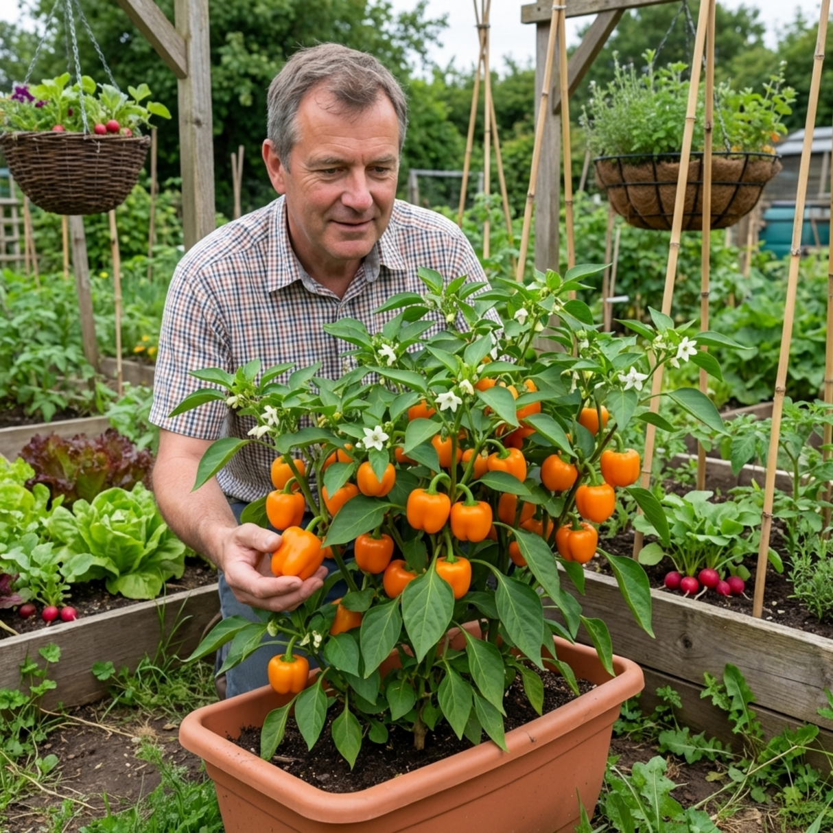 Set of 3 or 6 Large Plants - Sweet Pepper Snack Orange, Ready to Plant in Your Garden - Frankton's