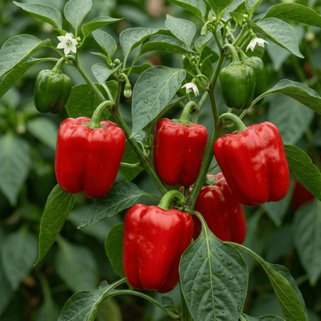 Set of 3 or 6 Large Sweet Pepper Plants - Red King Variety, Ready to Plant in Your Garden - Frankton's