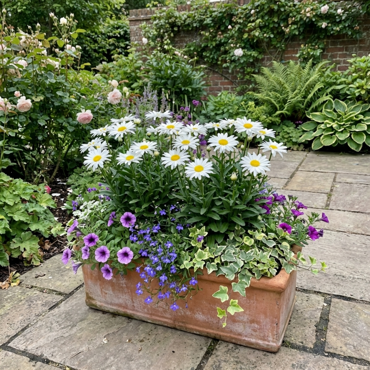 Set of 3 or 6 Leucanthemum Madonna White Shasta Daisy Plants, Hardy Perennial, 11cm or 1L Root Ball - Frankton's
