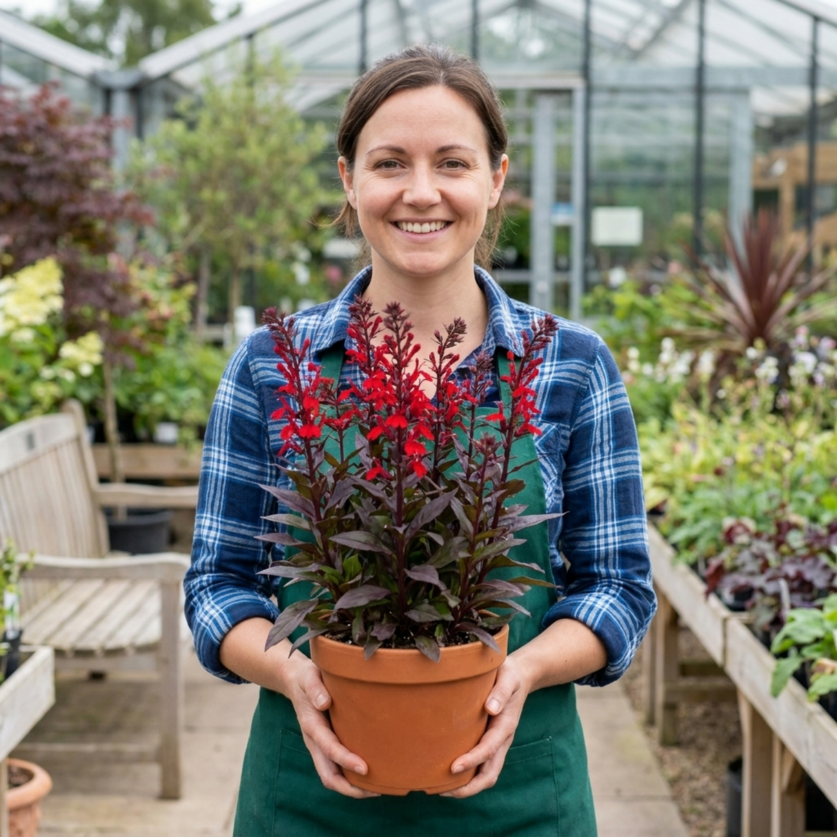 Set of 3 or 6 Lobelia Starship Bronze Leaf Upright Hardy Perennial Plants, Garden Ready, 1 Litre Root Ball - Frankton's