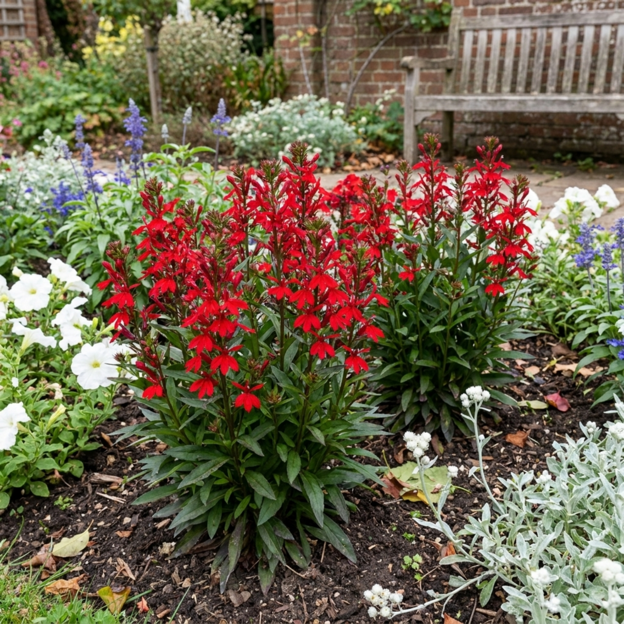 Set of 3 or 6 Lobelia Starship Scarlet Upright Hardy Perennial Plants, Summer Bedding, Garden Ready, 1 Litre Root Ball - Frankton's