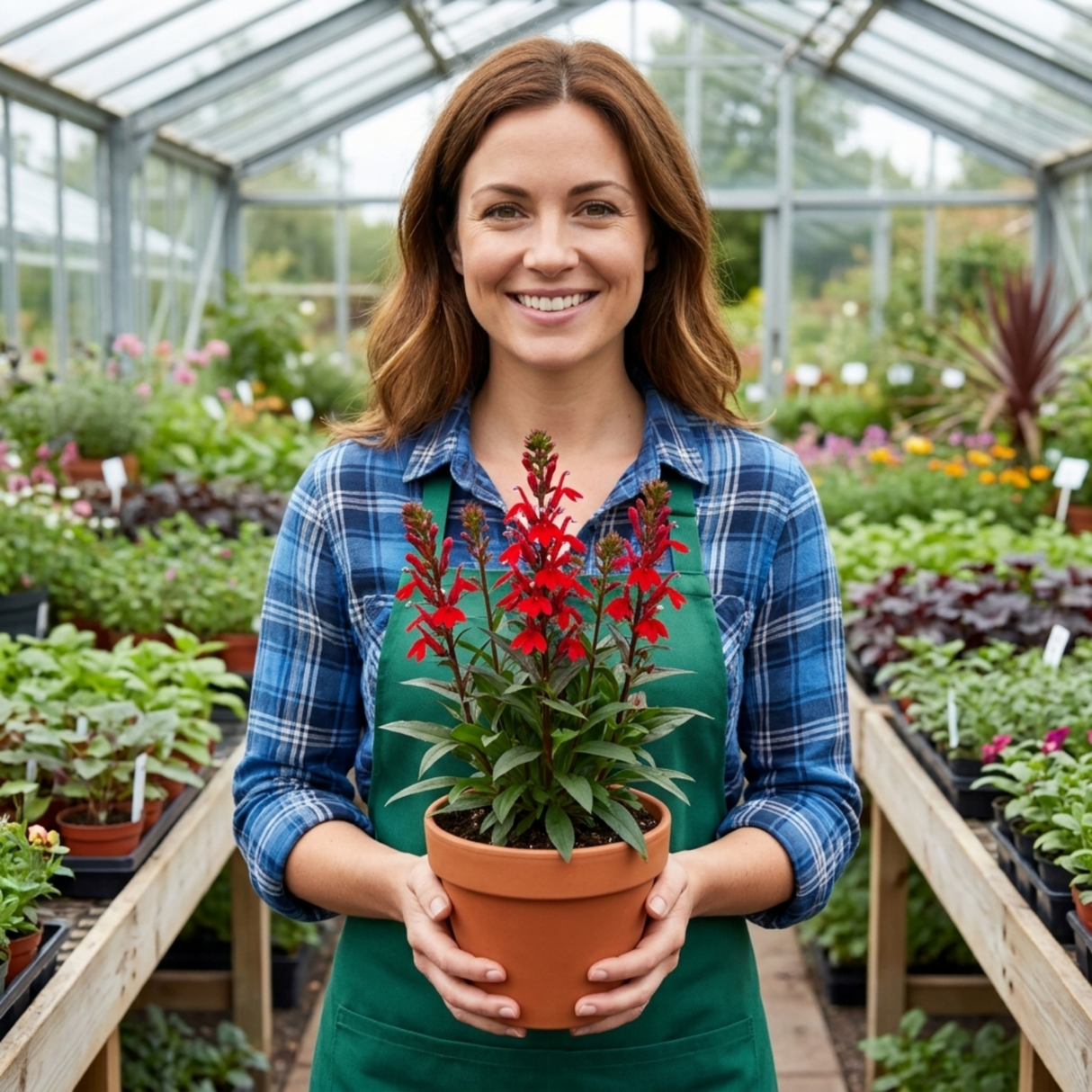 Set of 3 or 6 Lobelia Starship Scarlet Upright Hardy Perennial Plants, Summer Bedding, Garden Ready, 1 Litre Root Ball - Frankton's