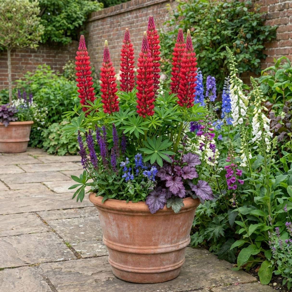 Set of 3 or 6 Lupin Legendary Red Hardy Perennial Plants, Summer Flowering, Bee Friendly Lupins, Outdoor Garden Ready, 1 Litre Root-Ball - Frankton's