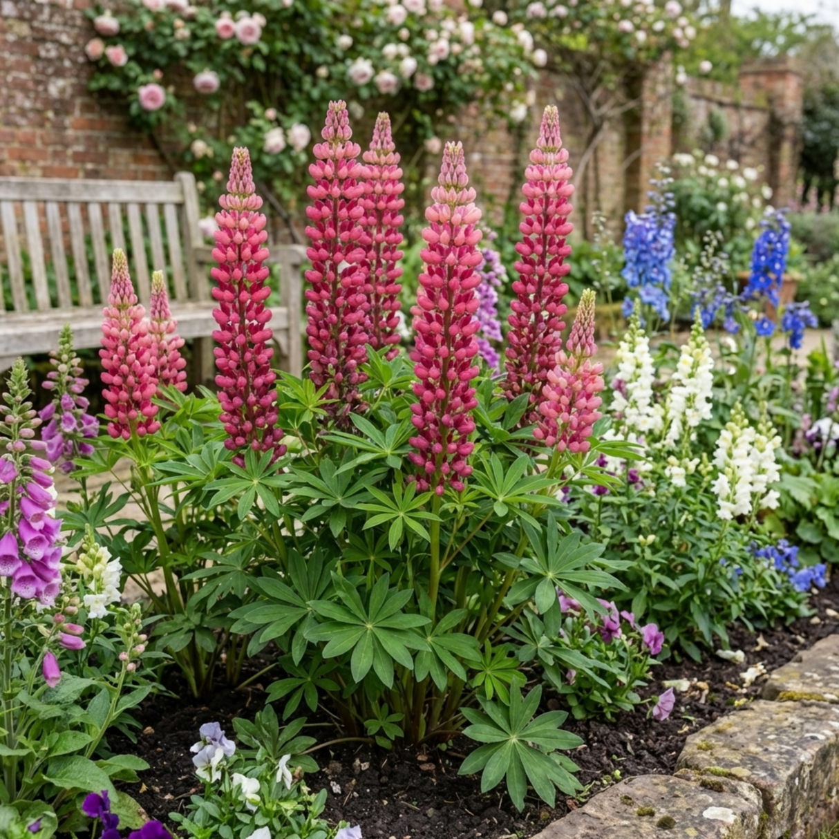 Set of 3 or 6 Lupin Legendary Rose Hardy Perennial Plants, Summer Flowering Cottage Garden Plants, Outdoor Garden Ready, 1 Litre Root-Ball - Frankton's
