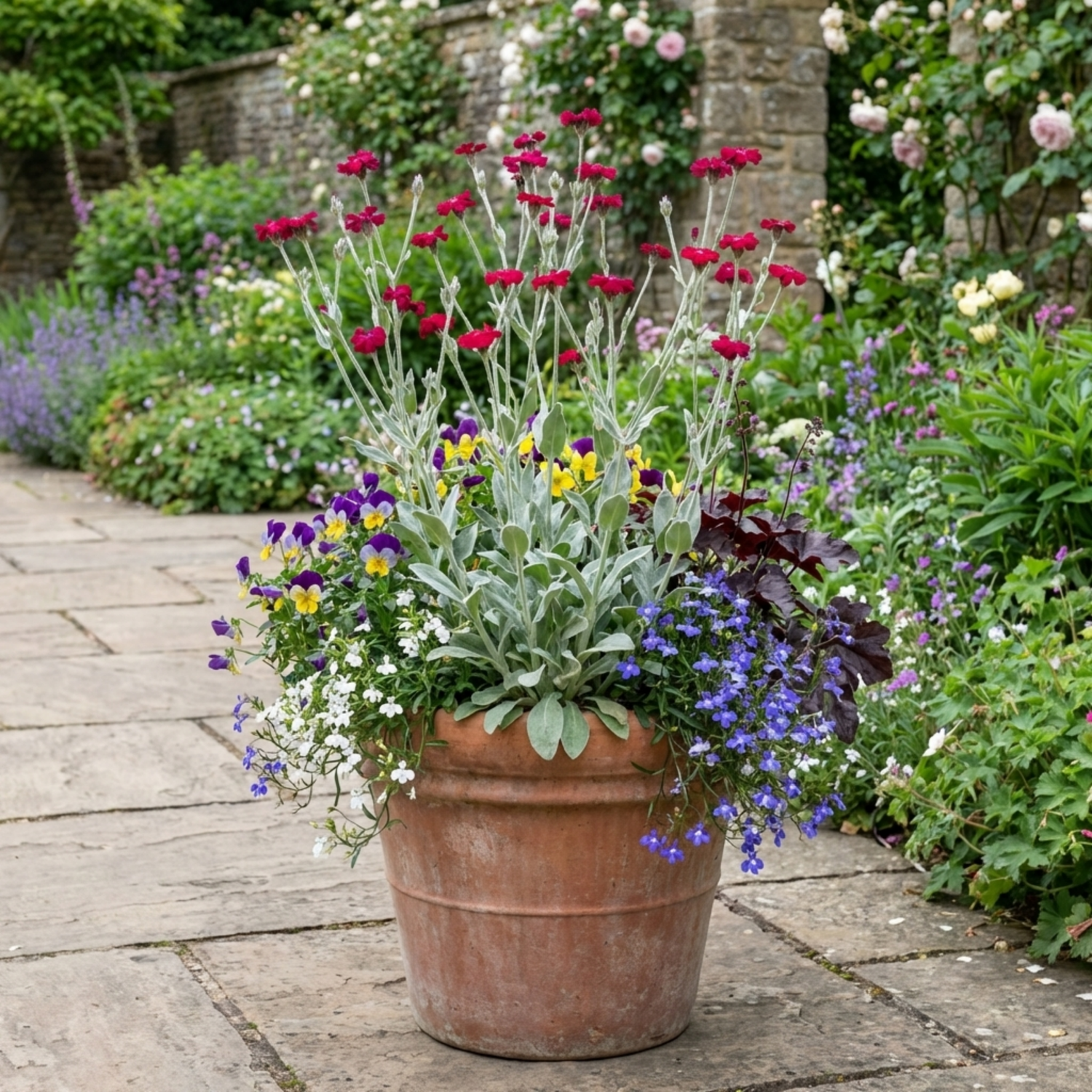 Set of 3 or 6 Lychnis Atrosanguinea ‘Rose Campion’ Hardy Cottage Garden Perennial Plants, Summer Flowering, Outdoor Garden Ready, 1 Litre Root-Ball - Frankton's