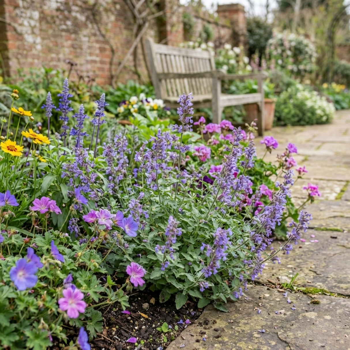 Set of 3 or 6 Nepeta Faassenii Catmint Plants, Hardy Perennial, Bee Friendly Blue Flowering Plants, Outdoor Garden Ready, 1 Litre Root-Ball - Frankton's