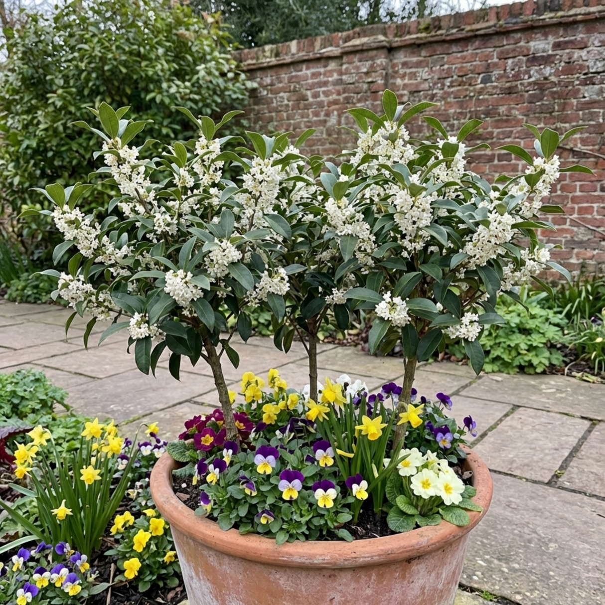 Set of 3 or 6 Osmanthus Burkwoodii Plants, Fragrant Evergreen Hedging Shrubs, Outdoor Garden Ready, White Flowers, 11cm Root-Ball - Frankton's