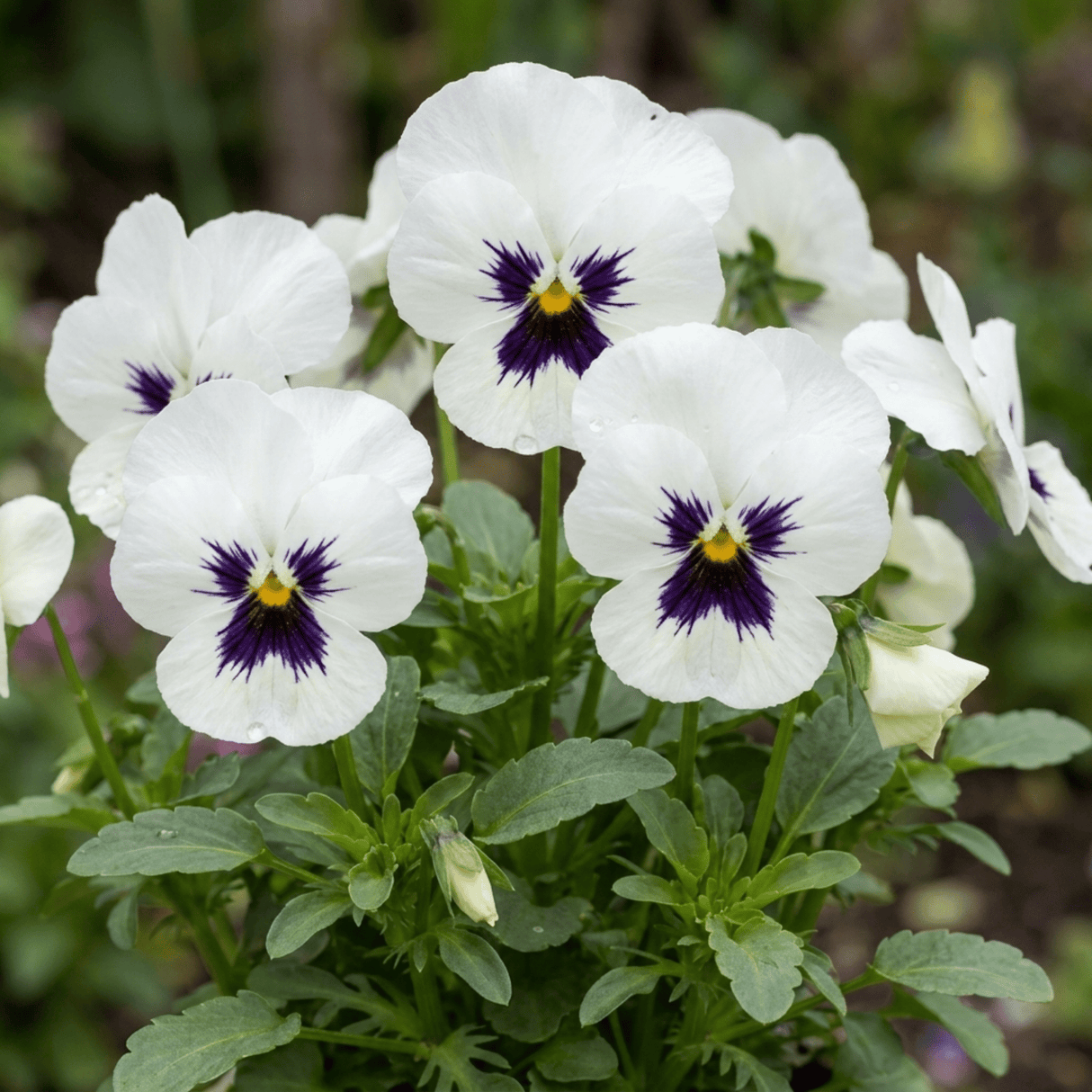 Set of 3 or 6 Pansy Cats Plus White Plants, Hardy Winter & Spring Flowering Pansies, 1 Litre Root-Ball - Frankton's