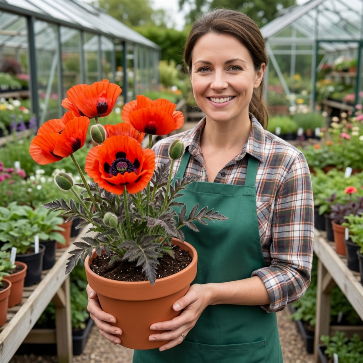 Set of 3 or 6 Papaver Orientale Brilliant Red Poppy Plants, Hardy Perennial, Outdoor Garden Ready, 1 Litre Root-Ball - Frankton's