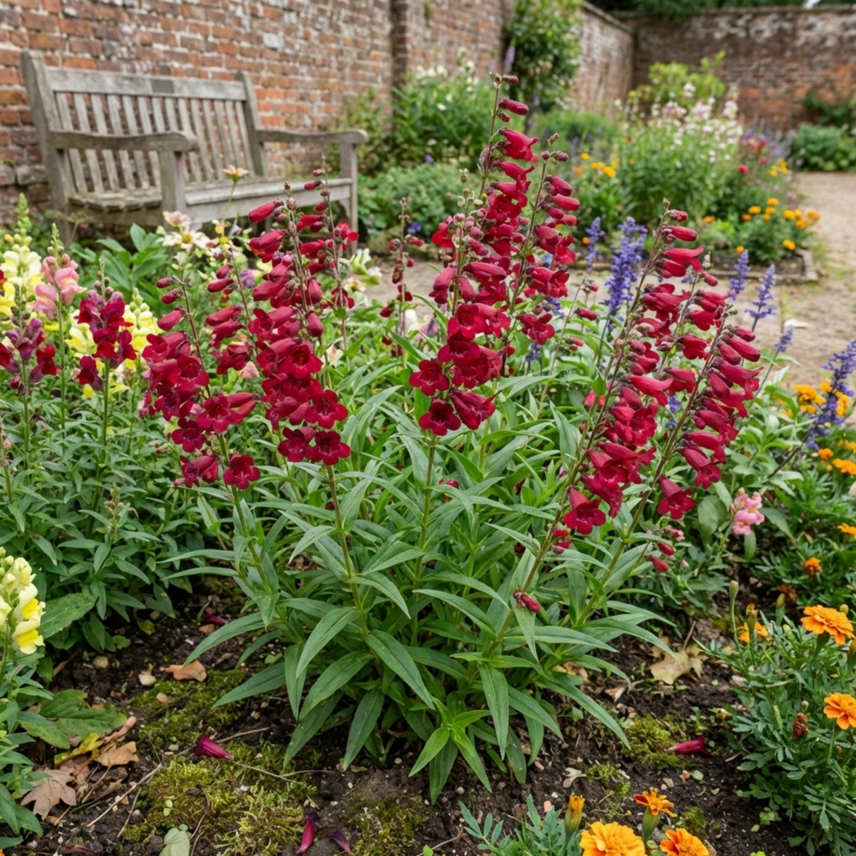 Set of 3 or 6 Penstemon Red Hardy Perennial Plants, Bee Friendly Summer Flowering, Outdoor Garden Ready, 1 Litre Root-Ball - Frankton's