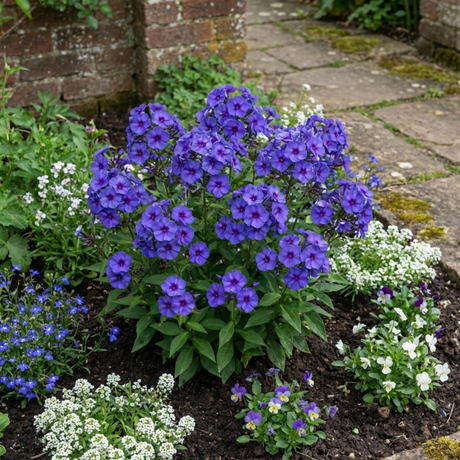 Set of 3 or 6 Phlox Blue Dark Eye Hardy Perennial Plants, Bee Friendly Summer Flowering, Outdoor Garden Ready, 1 Litre Root-Ball - Frankton's