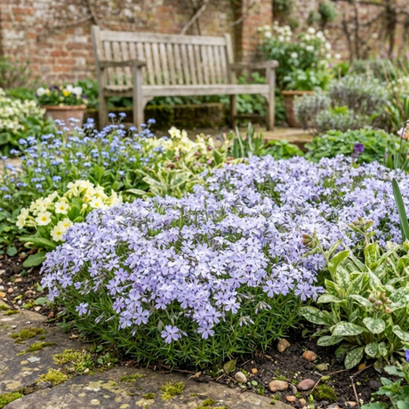 Set of 3 or 6 Phlox Emerald Cushion Blue Alpine Plants, Hardy Perennial Creeping Ground Cover, Flowering Garden Plants, 1 Litre Root-Ball - Frankton's