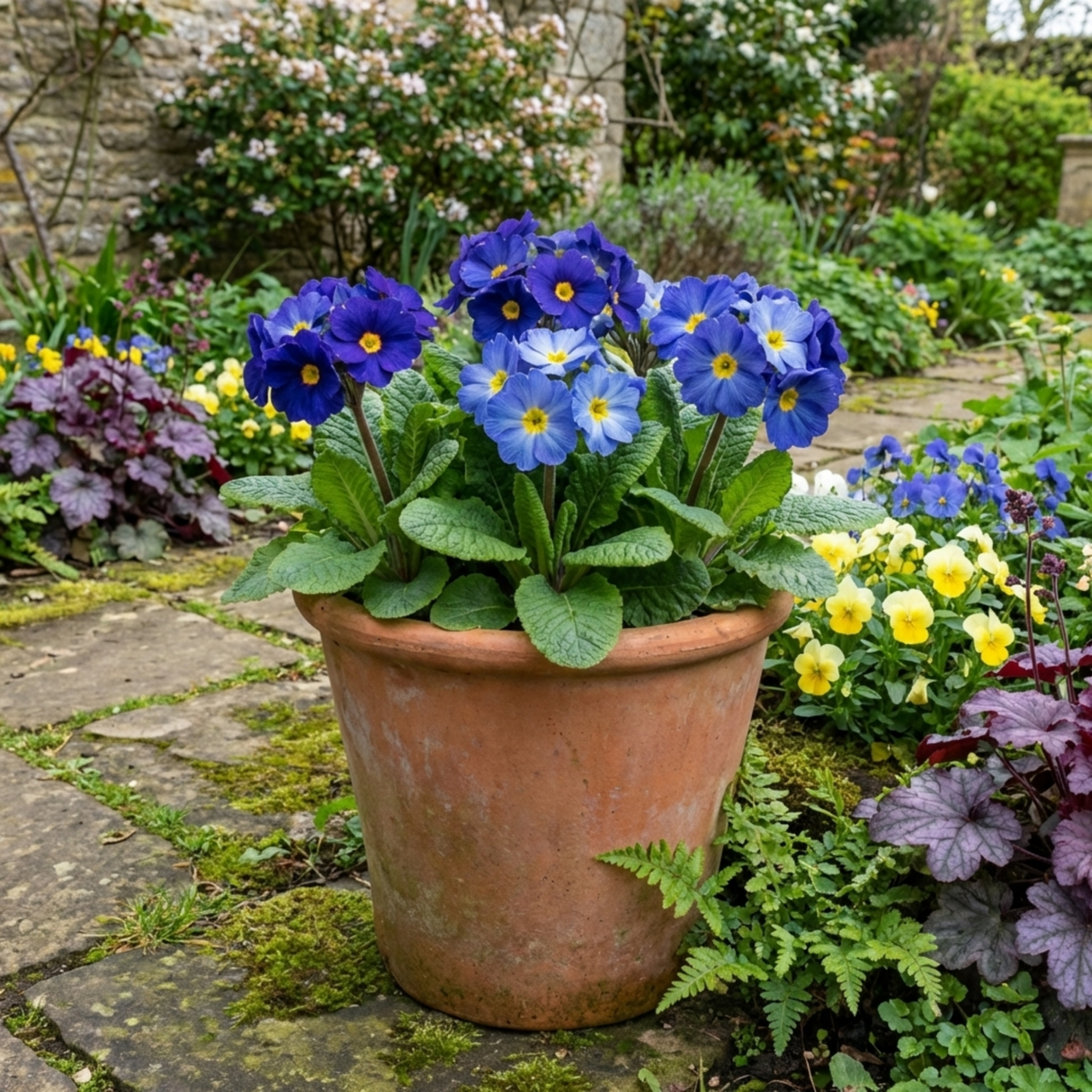 Set of 3 or 6 Primrose Chameleon Blue Hardy Perennial Plants, Colour Changing Spring Flowers, Outdoor Garden Ready, 1 Litre Root-Ball - Frankton's