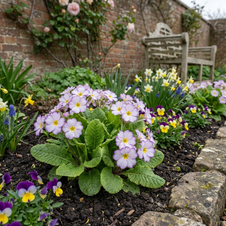 Set of 3 or 6 Primrose Queen Lilac Picotee Plants, Hardy Perennial, Spring & Autumn Flowering, Outdoor Garden Ready, 1 Litre Root-Ball - Frankton's