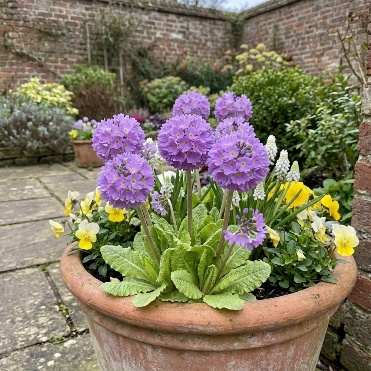 Set of 3 or 6 Primula Denticulata Lilac Drumstick Primrose Plants, Hardy Perennial, Bee Friendly Spring Flowering, Outdoor Garden Ready, 1 Litre Root-Ball - Frankton's