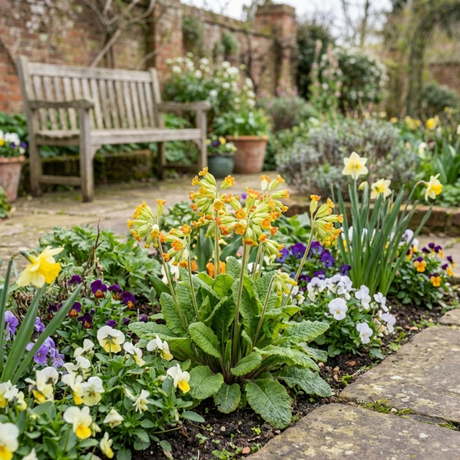 Set of 3 or 6 Primula Veris Lime with Orange Plants, Hardy Spring Flowering Perennial, 11cm Root-Ball - Frankton's