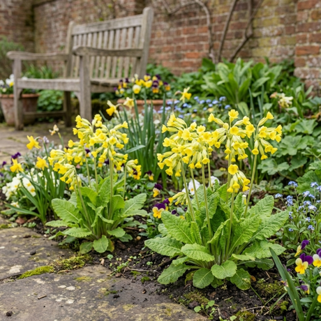 Set of 3 or 6 Primula Veris Yellow Cowslip Primrose Plants, Hardy Perennial, Spring Flowering, Outdoor Garden Ready, 1 Litre Root-Ball - Frankton's