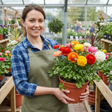 Set of 3 or 6 Ranunculus Growers Colour Mix Plants, Persian Buttercup, Spring Flowering, Outdoor Garden Ready, 1 Litre Root-Ball - Frankton's