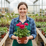 Set of 3 or 6 Ranunculus Vortex Hot Pink Persian Buttercup Plants, Spring Flowering, Outdoor Garden Ready, 1 Litre Root-Ball - Frankton's