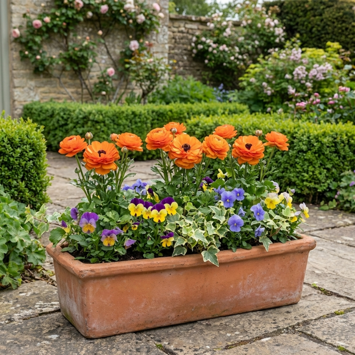 Set of 3 or 6 Ranunculus Vortex Orange Persian Buttercup Plants, Hardy Perennial, Spring & Autumn Flowering, Outdoor Garden Ready, 1 Litre Root-Ball - Frankton's