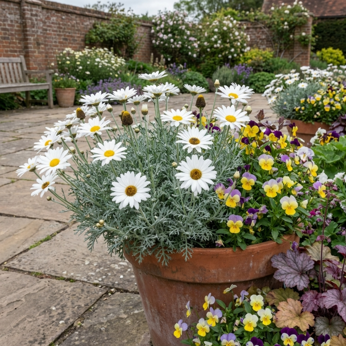 Set of 3 or 6 Rhodanthemum ‘Casablanca’ Hardy Perennial Moroccan Daisy Plants, White Flowering, Outdoor Garden Ready, 1 Litre Root-Ball - Frankton's