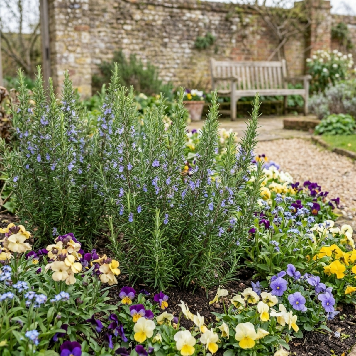 Set of 3 or 6 Rosemary Herb Plants (Salvia rosmarinus), Hardy Evergreen Perennial, Culinary Cooking Herb, Outdoor Garden Ready, 1 Litre Root-Ball - Frankton's