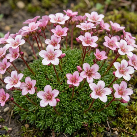 Set of 3 or 6 Saxifrage Ice Colours Appleblossom Plants, Hardy Alpine Rock Garden Perennial, Outdoor Garden Ready, 1 Litre Root-Ball - Frankton's