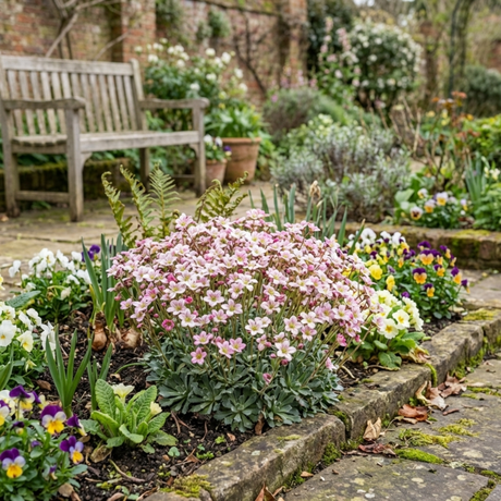 Set of 3 or 6 Saxifrage Ice Colours Appleblossom Plants, Hardy Alpine Rock Garden Perennial, Outdoor Garden Ready, 1 Litre Root-Ball - Frankton's