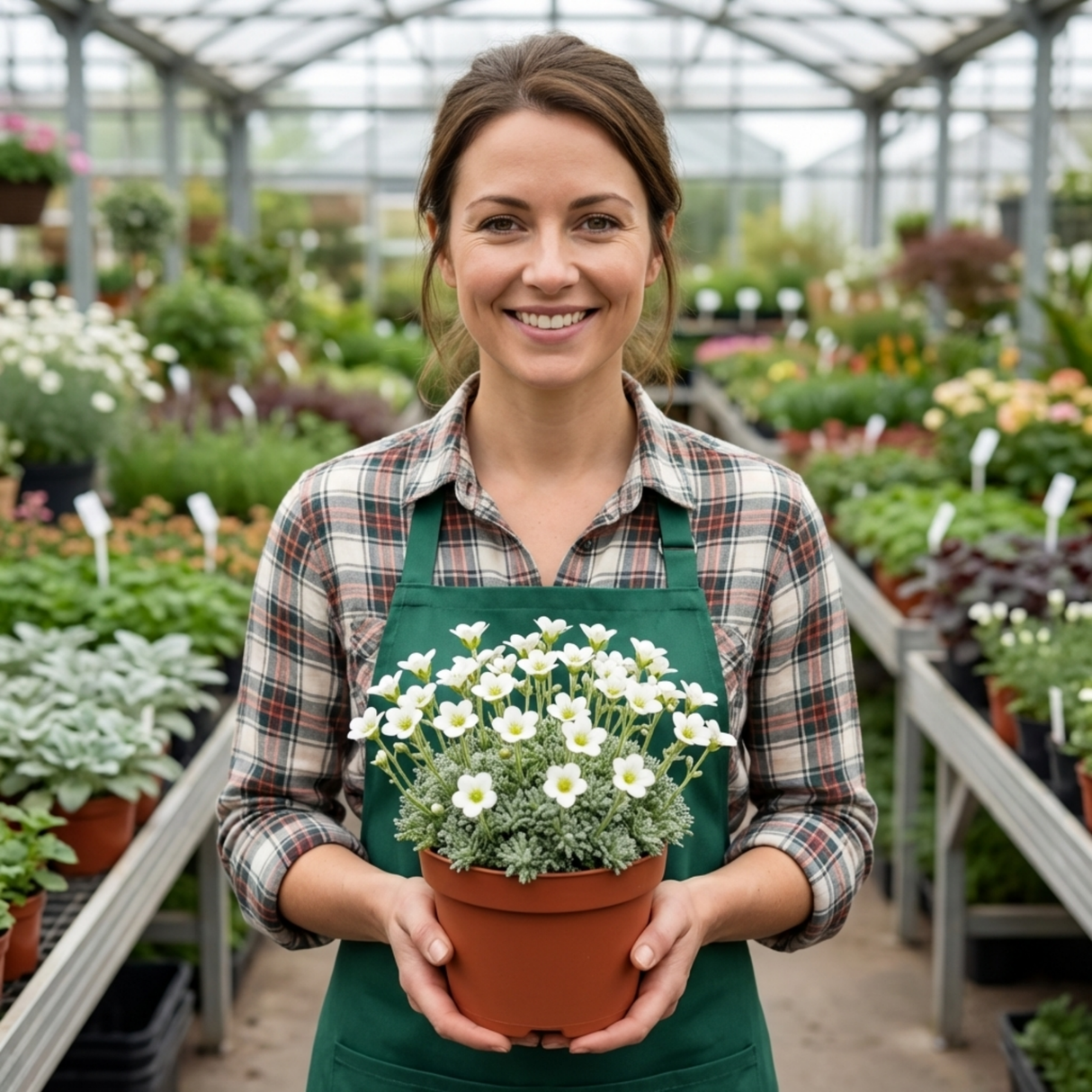 Set of 3 or 6 Saxifrage Ice Colours Pearl White Plants, Hardy Alpine Evergreen Ground Cover Perennial, Outdoor Garden Ready, 1 Litre Root-Ball - Frankton's