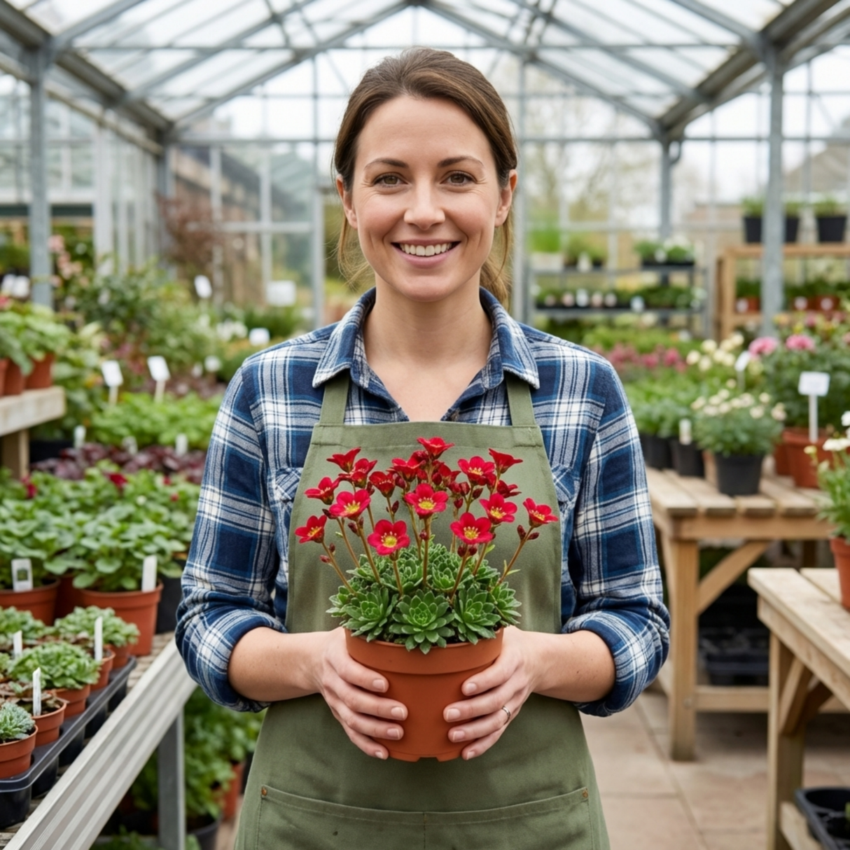 Set of 3 or 6 Saxifrage Ice Colours Red Plants, Hardy Alpine Perennial Rockery Ground Cover, Outdoor Garden Ready, 1 Litre Root-Ball - Frankton's