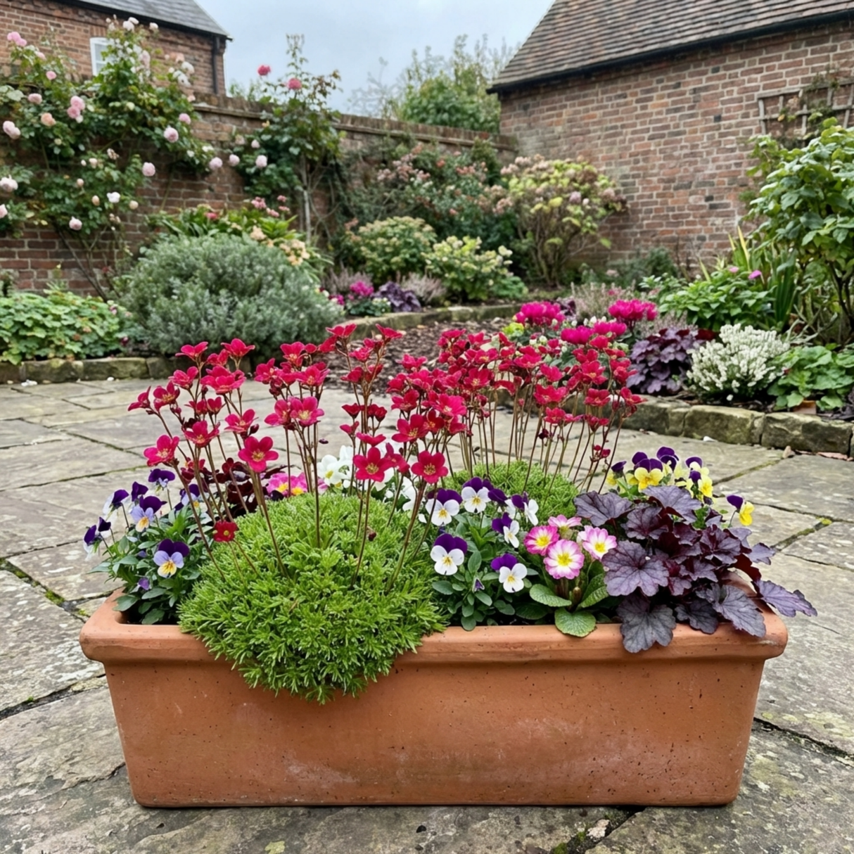 Set of 3 or 6 Saxifrage Ice Colours Red Plants, Hardy Alpine Perennial Rockery Ground Cover, Outdoor Garden Ready, 1 Litre Root-Ball - Frankton's