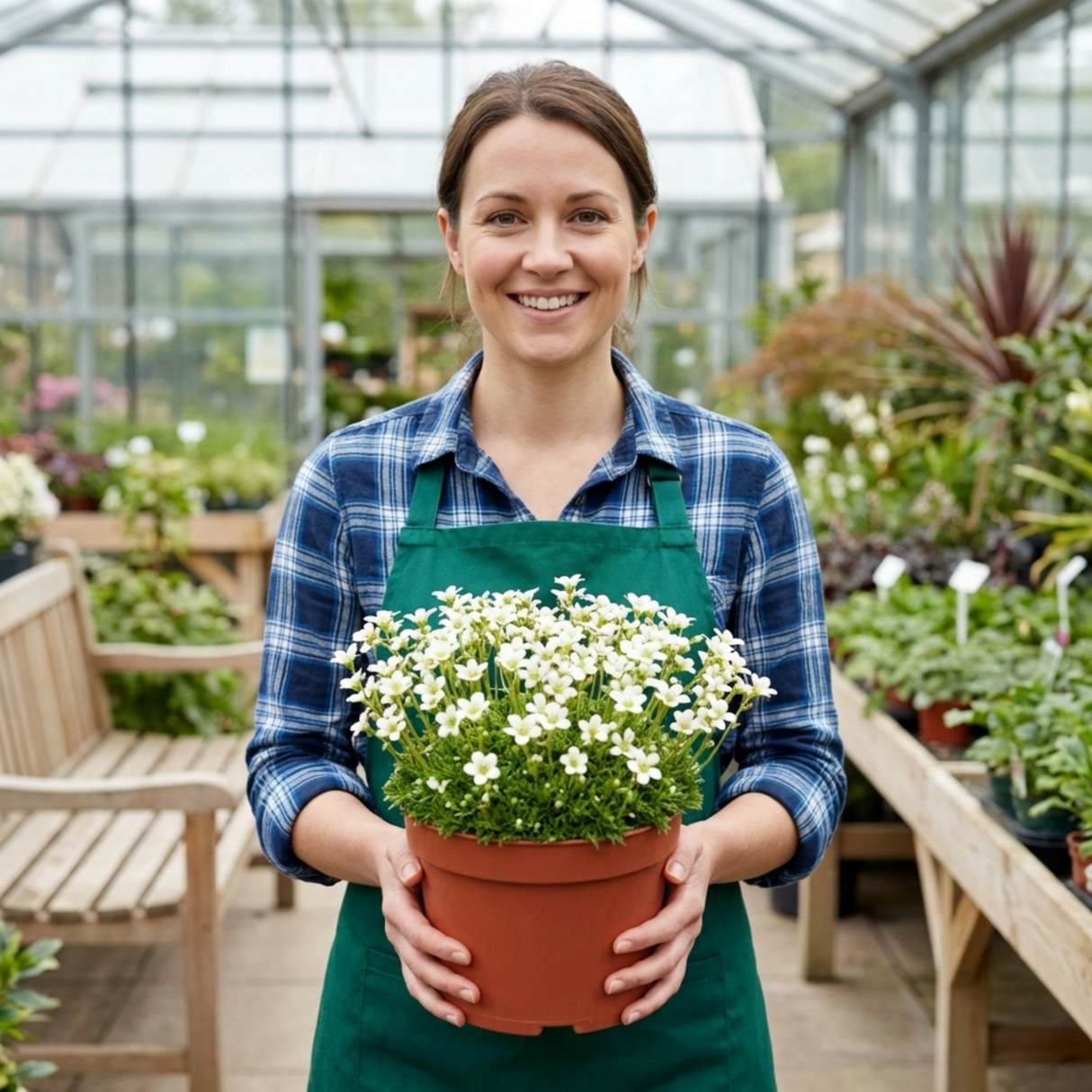 Set of 3 or 6 Saxifrage Marto White Mossy Alpine Plants, Hardy Evergreen Perennial Rockery Ground Cover, Outdoor Garden Ready, 1 Litre Root-Ball - Frankton's