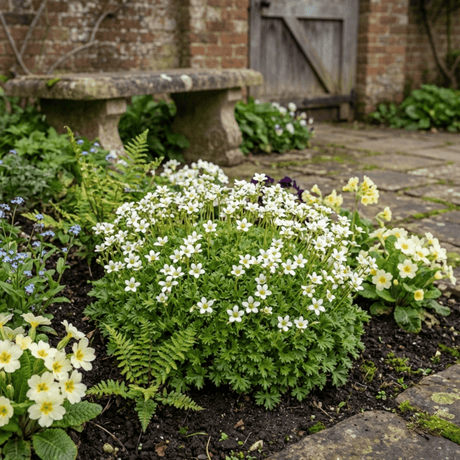 Set of 3 or 6 Saxifrage Marto White Mossy Alpine Plants, Hardy Evergreen Perennial Rockery Ground Cover, Outdoor Garden Ready, 1 Litre Root-Ball - Frankton's