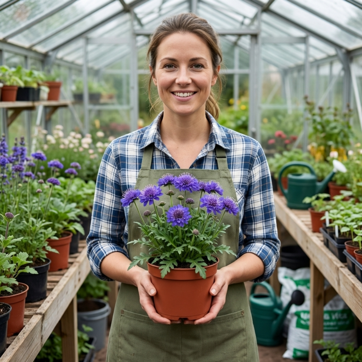 Set of 3 or 6 Scabious Blue Note Hardy Perennial Plants, Bee Friendly Pincushion Flower, 1 Litre Root Ball - Frankton's