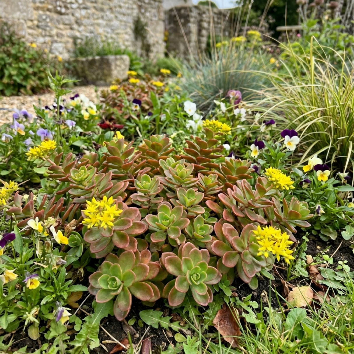 Set of 3 or 6 Sedum Oreganum Stonecrop Plants, Hardy Perennial, Bee Friendly Ground Cover, Outdoor Garden Ready, 1 Litre / 11cm Root-Ball - Frankton's