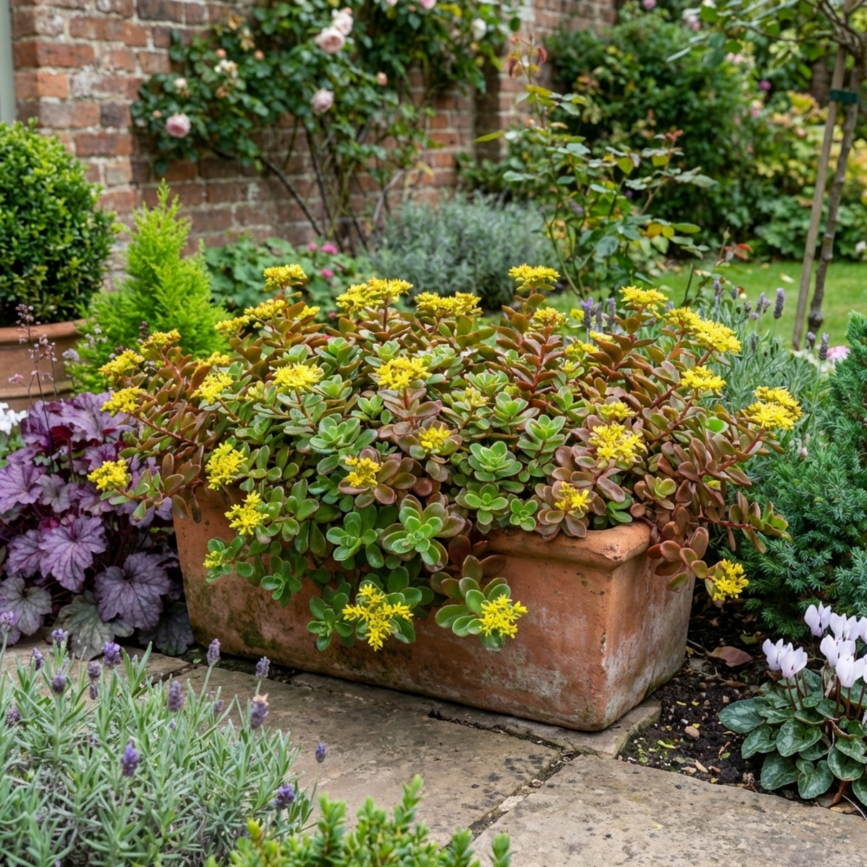 Set of 3 or 6 Sedum Oreganum Stonecrop Plants, Hardy Perennial, Bee Friendly Ground Cover, Outdoor Garden Ready, 1 Litre / 11cm Root-Ball - Frankton's