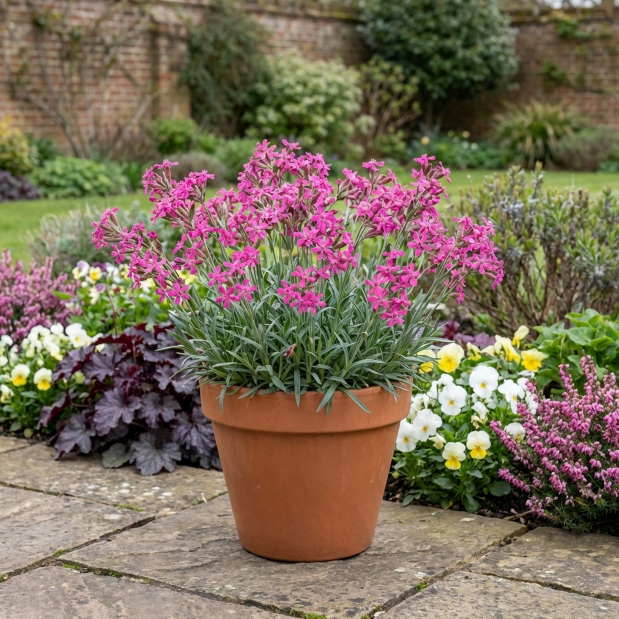 Set of 3 or 6 Silene Schafta Autumn Catchfly Hardy Perennial Plants, Pink Flowering Alpine Ground Cover, Outdoor Garden Ready, 1 Litre Root-Ball - Frankton's