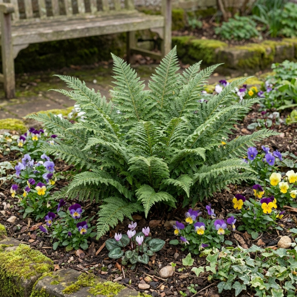 Set of 3 or 6 Soft Shield Fern Polystichum Plumosum Densum Plants, Hardy Evergreen Perennial, 1 Litre Root Ball - Frankton's