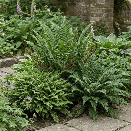 Set of 3 or 6 Soft Shield Fern Polystichum Setiferum Plants, Hardy Evergreen Shade Perennials, 1 Litre Root-Ball - Frankton's