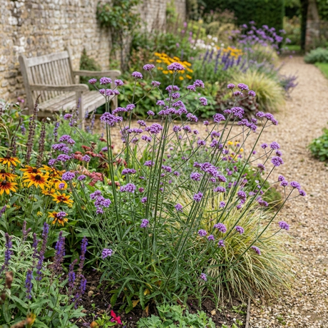 Set of 3 or 6 Verbena Bonariensis Hardy Perennial Plants, Tall Purple Summer Flowers, Outdoor Garden Ready, 1 Litre Root Ball - Frankton's
