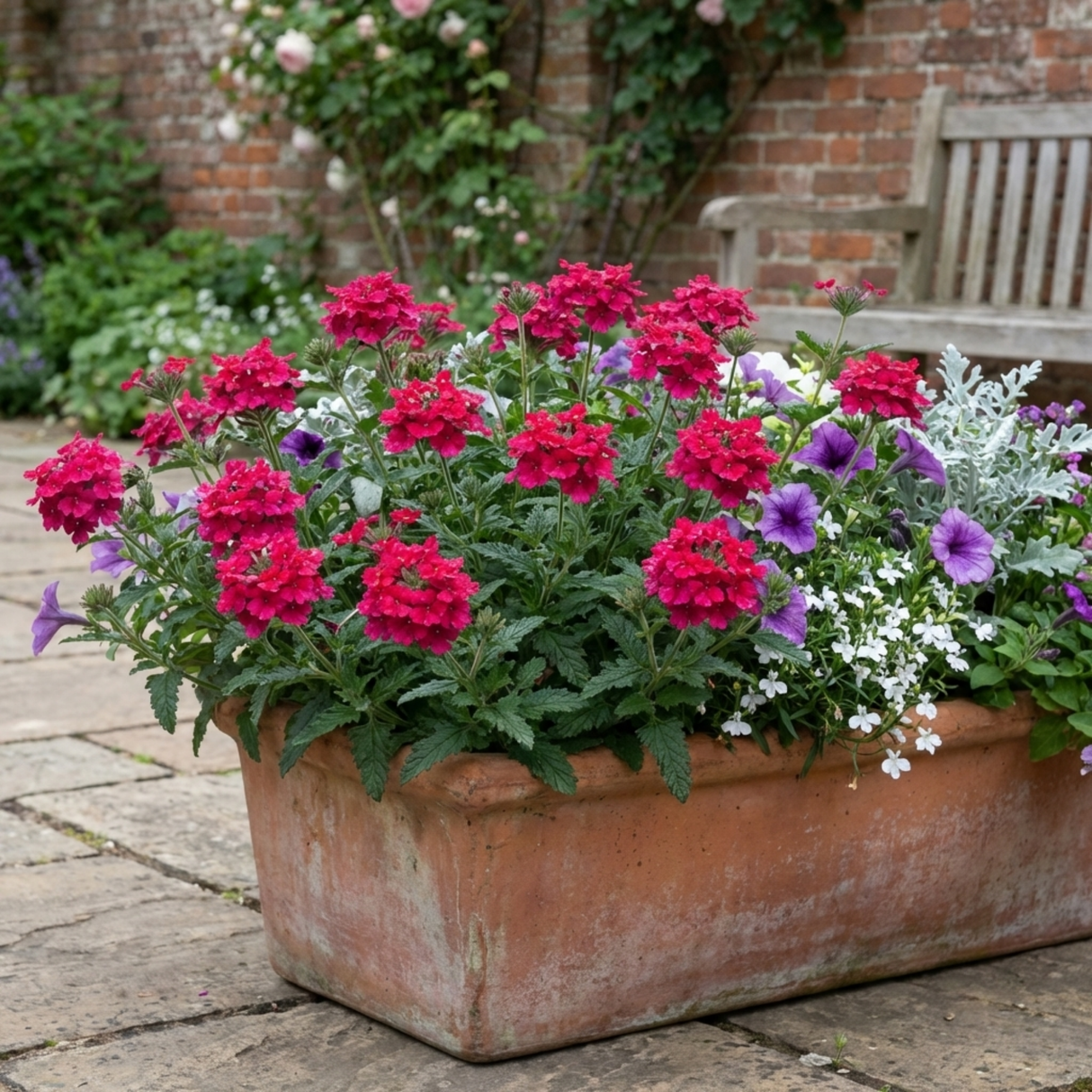Set of 3 or 6 Verbena Trailing Magelana Hot Rose Plants, Summer Bedding Garden Ready, 10.5cm Root-Ball - Frankton's