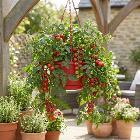 Tumbling Tom Red Tomato Hanging Basket Plants, 25cm Pots - Frankton's