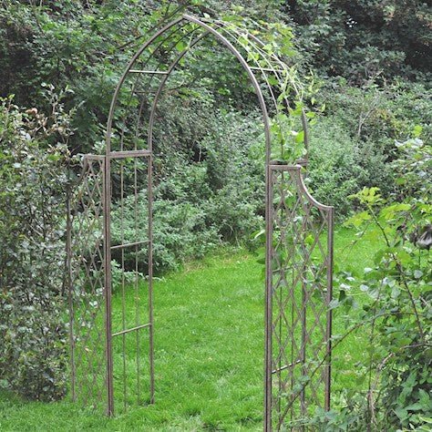 Ascalon - Lattice Arch with Side Panels - Antique Green Rust – Frankton's