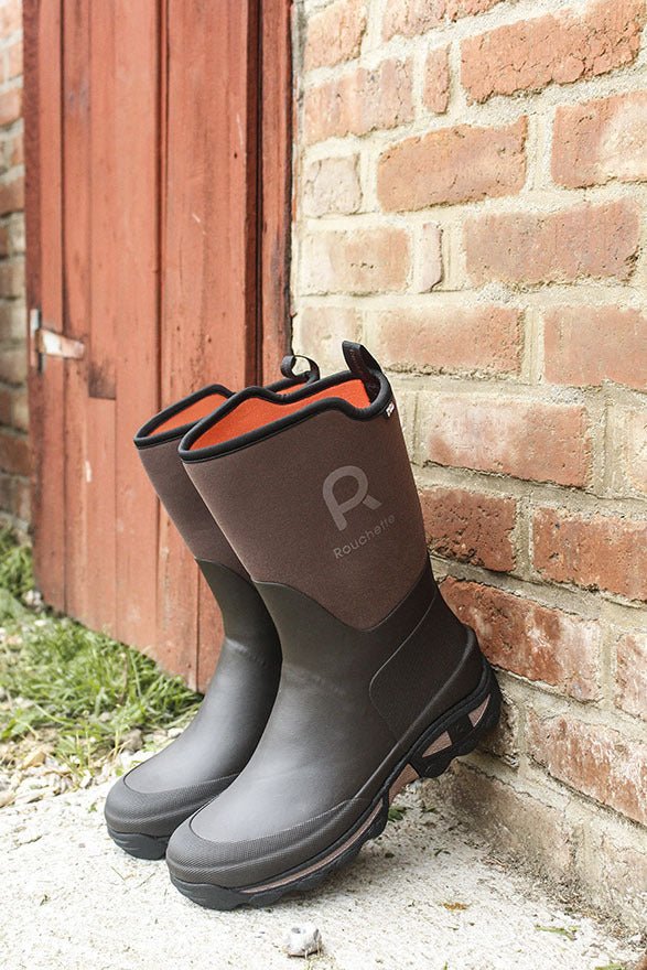 Rouchette Men's Clean Land Clogs - Waterproof Outdoor Garden Wellies, Self-Cleaning Rubber - Made In France
