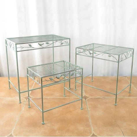 Set of 3 Rectangular Tables - Green - Frankton's