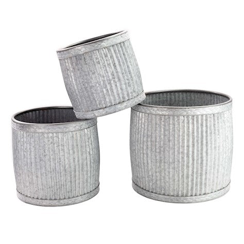 Vintage Dolly Planters, Set of Three, Antique Galvanised - Frankton's